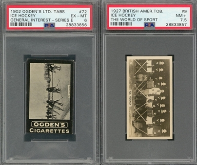 1902-1927 Vintage Hockey-Themed Tobacco Cards PSA-Graded Pair (2 Different)
